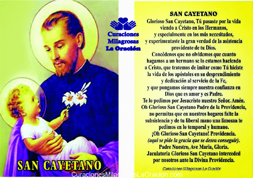 Oraciones, San Cayetano, San Judas Tadeo
