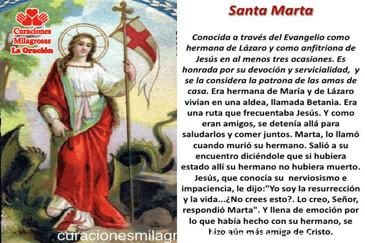 Oración Milagrosa a Santa Marta