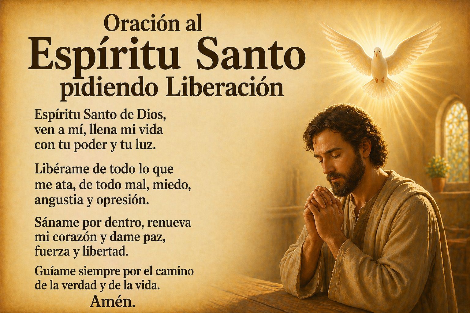 Oración al Espíritu Santo pidiendo Liberación